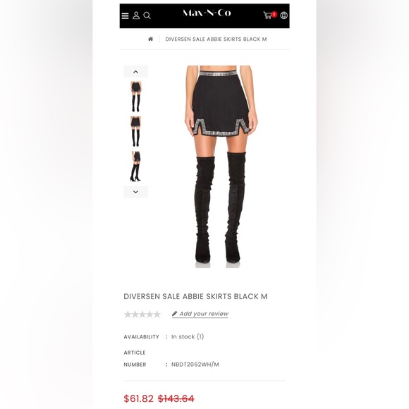 NBD studded slit mini skirt Retails $143  Trendy & Tipsy revolve - Picture 4 of 11